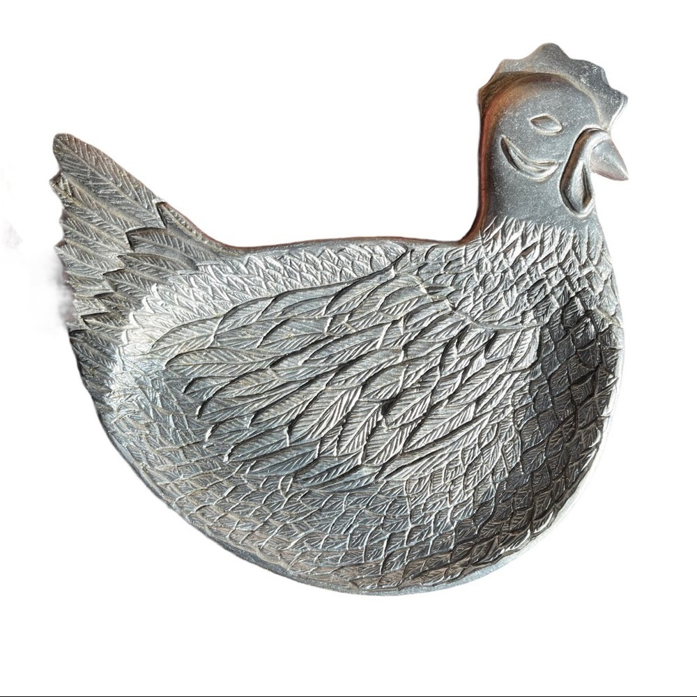 VINTAGE Cast Iron Chicken Serving Plate